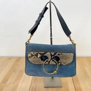 J.W. ANDERSON Pierce Snake Skin And Suede Hand Bag